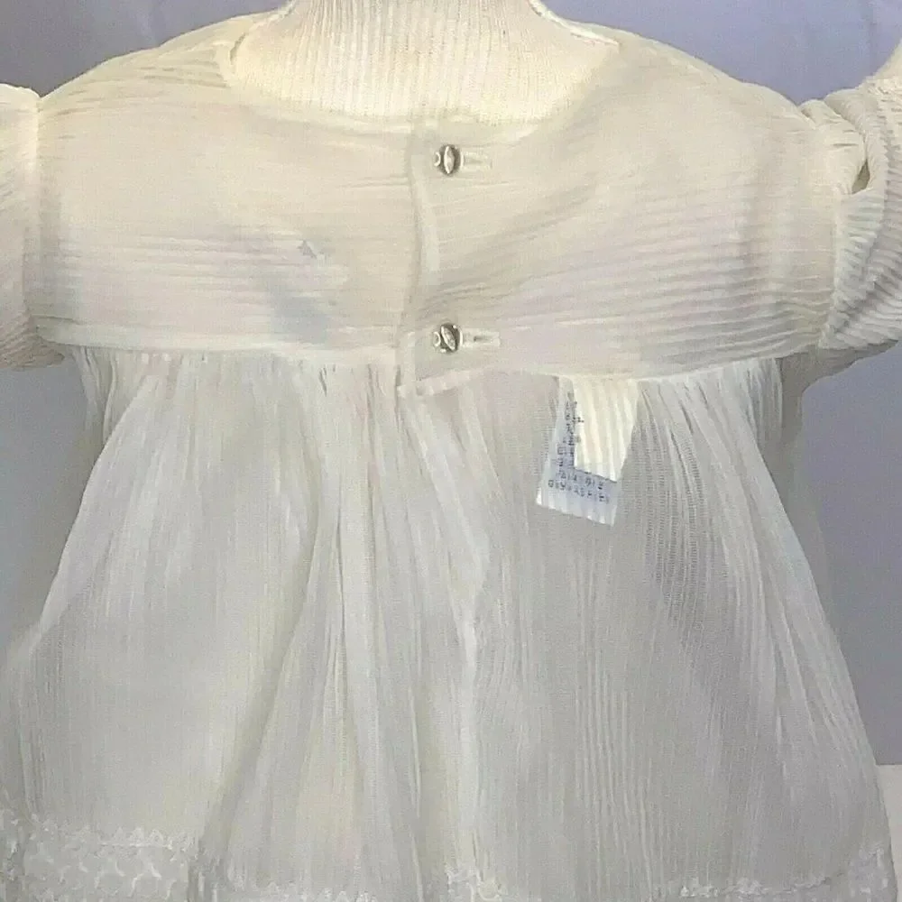 Vintage Sheer Infant Christening Dress Slip 12-18m